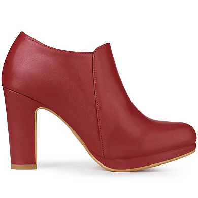 Women's Platform Round Toe Chunky Heelss Ankle Booties