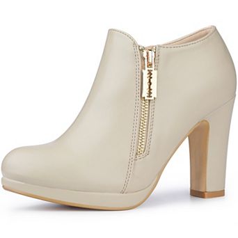 Women's Platform Round Toe Chunky Heelss Ankle Booties