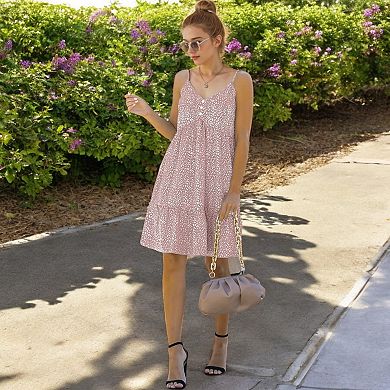 Women's Sleeveless Button Front Midi Dress with Adjustable Straps