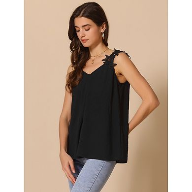Lace Tank Top for Women's V Neck Camisole Sleeveless Tops