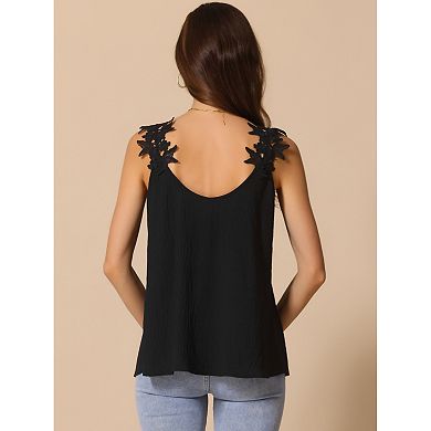 Lace Tank Top for Women's V Neck Camisole Sleeveless Tops