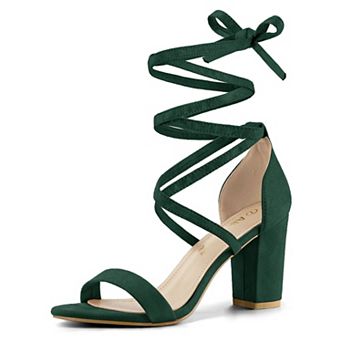 Women's Strappy Lace Up Heel Chunky High Heels Sandals