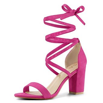 Women's Strappy Lace Up Heel Chunky High Heels Sandals
