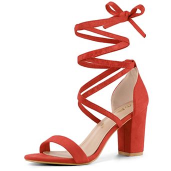 Women's Strappy Lace Up Heel Chunky High Heels Sandals