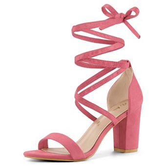 Women's Strappy Lace Up Heel Chunky High Heels Sandals