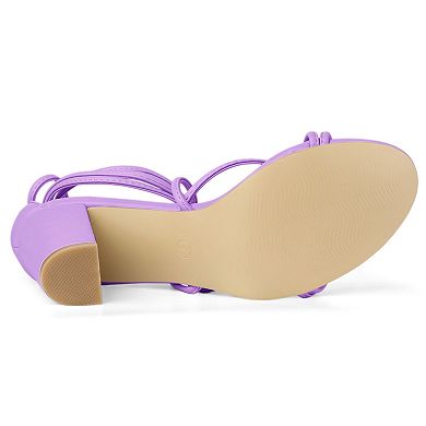 Women's Strappy Lace-Up Block Heels