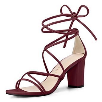 Women's Strappy Lace-Up Block Heels