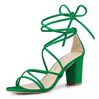 Women's Strappy Lace-Up Block Heels