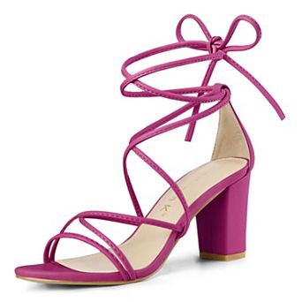 Women's Strappy Lace-Up Block Heels