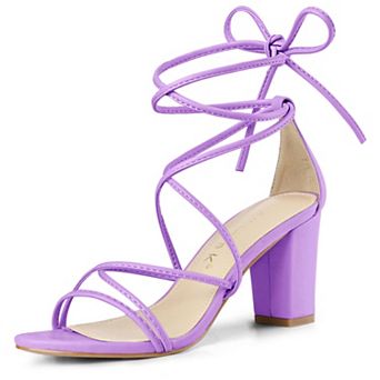 Women's Strappy Lace-Up Block Heels