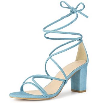 Women's Strappy Lace-Up Block Heels