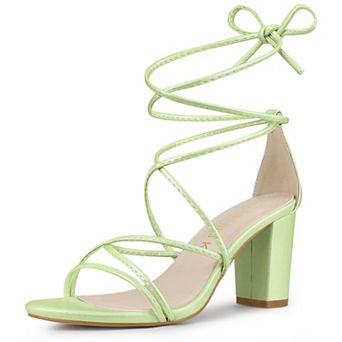 Women's Strappy Lace-Up Block Heels