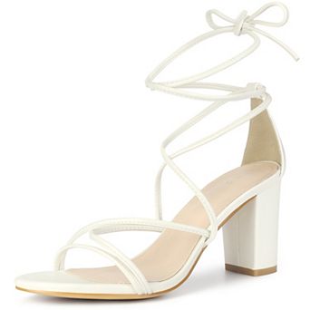 Women's Strappy Lace-Up Block Heels