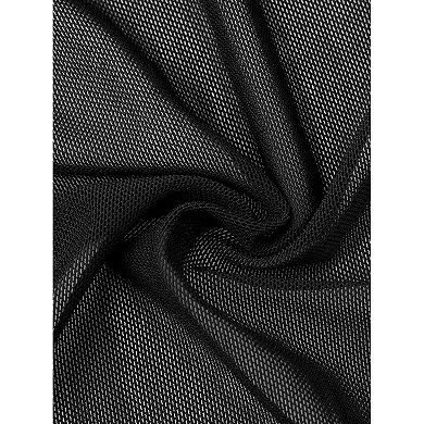 Asymmetrical Skirt for Women's High Waisted Ruched Flowy Mesh Midi Skirts