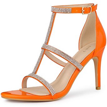 Women's Rhinestone Ankle Strap Stiletto High Heel Sandals