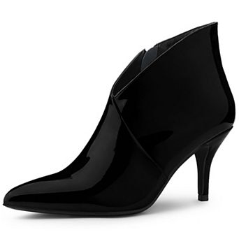 Women's V Shape Pointed Toe Stiletto Heel Ankle Boots