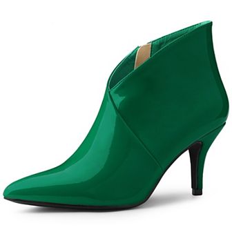 Women's V Shape Pointed Toe Stiletto Heel Ankle Boots