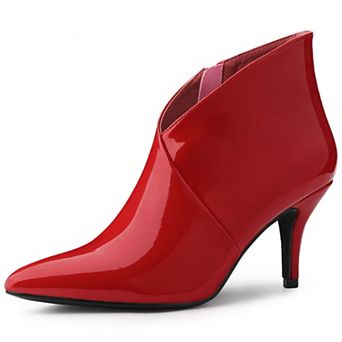 Women's V Shape Pointed Toe Stiletto Heel Ankle Boots