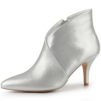 Women's V Shape Pointed Toe Stiletto Heel Ankle Boots