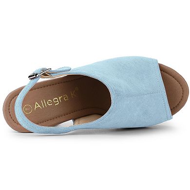 Women's Slingback Platform Chunky Heel Sandals