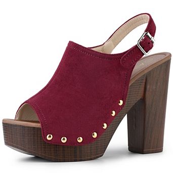 Women's Slingback Platform Chunky Heel Sandals