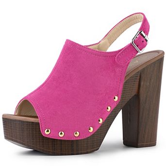 Women's Slingback Platform Chunky Heel Sandals