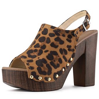 Women's Slingback Platform Chunky Heel Sandals