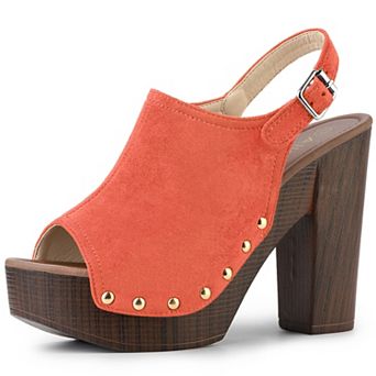 Women's Slingback Platform Chunky Heel Sandals