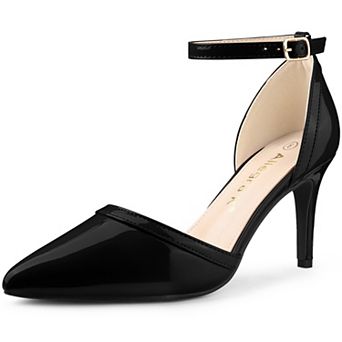 Women's Pointed Toe Stiletto High Heel Pumps Ankle Strap Wedding Bridal Evening Party Dress Shoes
