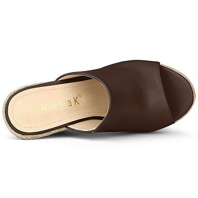 Women's Slip on Platform Sandals Espadrilles Wedges Slides Mules