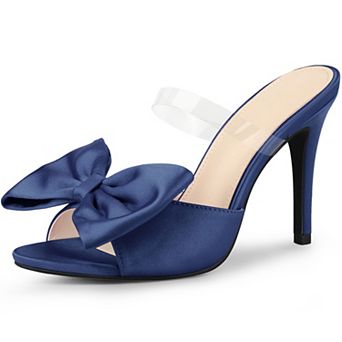 Women's Bow Sandal Stiletto Heels Mules Heel Sandals
