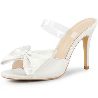 Women's Bow Sandal Stiletto Heels Mules Heel Sandals