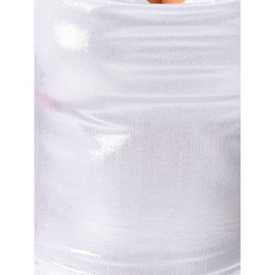 Metallic Crop Top for Women's Sleeveless Tie Backless Y2K Streetwear Shiny Halter Cami Tops