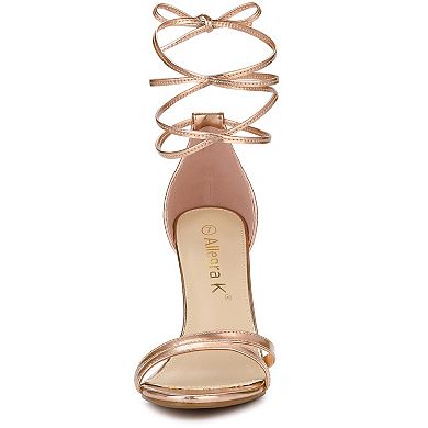 Women's Open Toe Lace Up Stiletto Heels Sandals