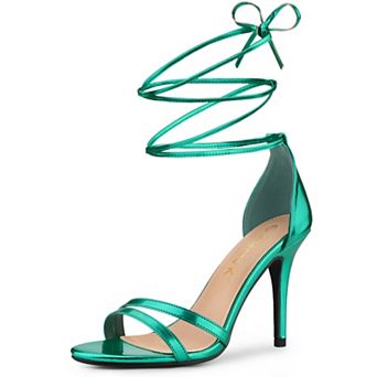 Women's Open Toe Lace Up Stiletto Heels Sandals