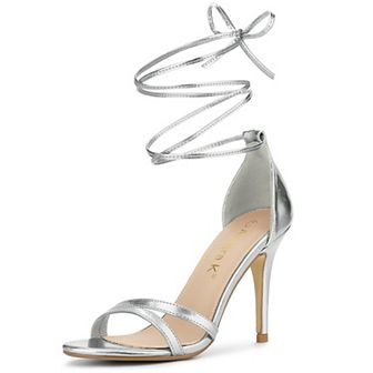 Women's Open Toe Lace Up Stiletto Heels Sandals