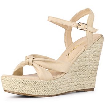 Women's Platform Slingback Espadrille Wedge Heel Sandals