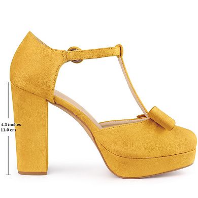 Women's Mary Janes Platform Pumps Costumes Chunky Heels Dress Shoes