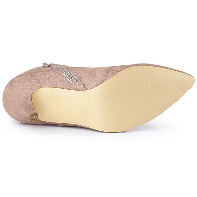 Women's Point Toe Bow Stiletto Heel Ankle Boots