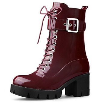 Women's Zip Platform Chunky Heel Combat Boots