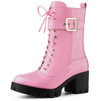 Women's Zip Platform Chunky Heel Combat Boots