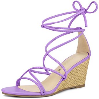 Women's Lace Up Strappy Wedge Heels Sandals