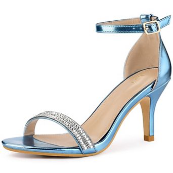 Women's Stiletto Heels Rhinestone Ankle Strap Sandals