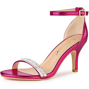 Women's Stiletto Heels Rhinestone Ankle Strap Sandals