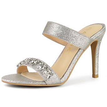 Women's Glitter Rhinestone Stiletto Heels Sandals