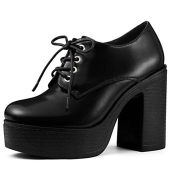 Women's Platform Lace Up Chunky Heel Ankle Boots