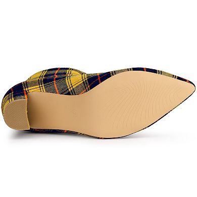 Women's Pointed Toe Zipper Chunky Heels Ankle Boots