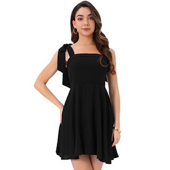 Sleeveless Smocked Dress for Women's Square Neck Tank Casual Dress