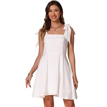 Sleeveless Smocked Dress for Women's Square Neck Tank Casual Dress