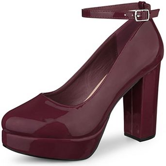 Women's Platform Ankle Strap Chunky Heel Mary Janes Pumps